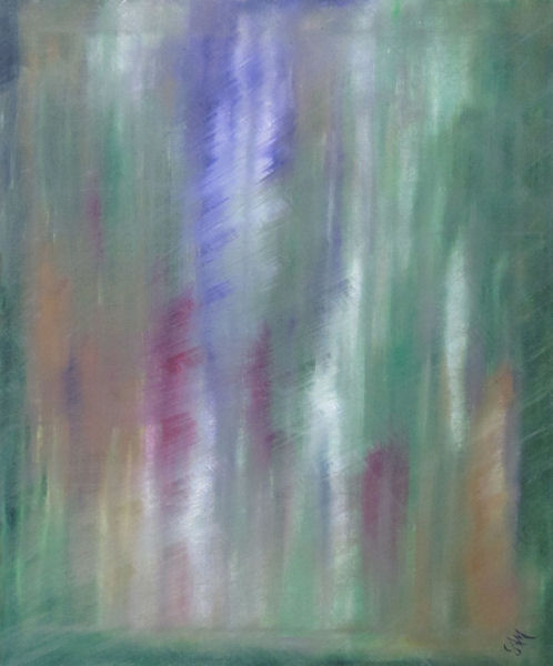 Original Oil Painting by G.A. Moore - abstract in blue-green-purple