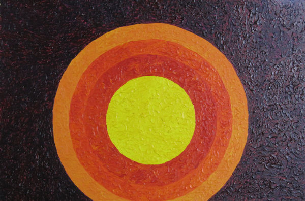 Original Painting by Carol Young - Abstract of Sun